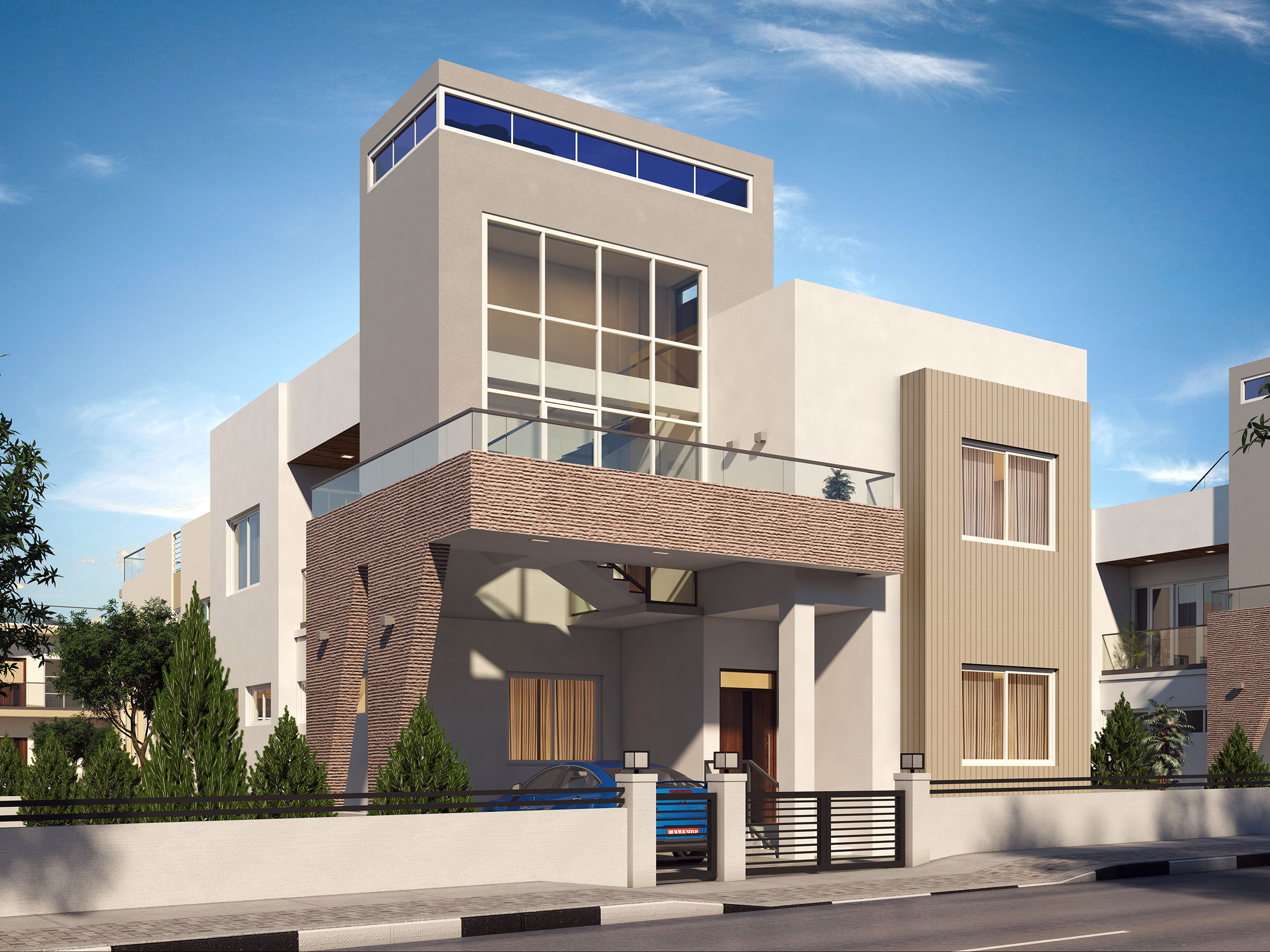 Pasa Studio 3D Exterior Render Harihar Colony House Type R